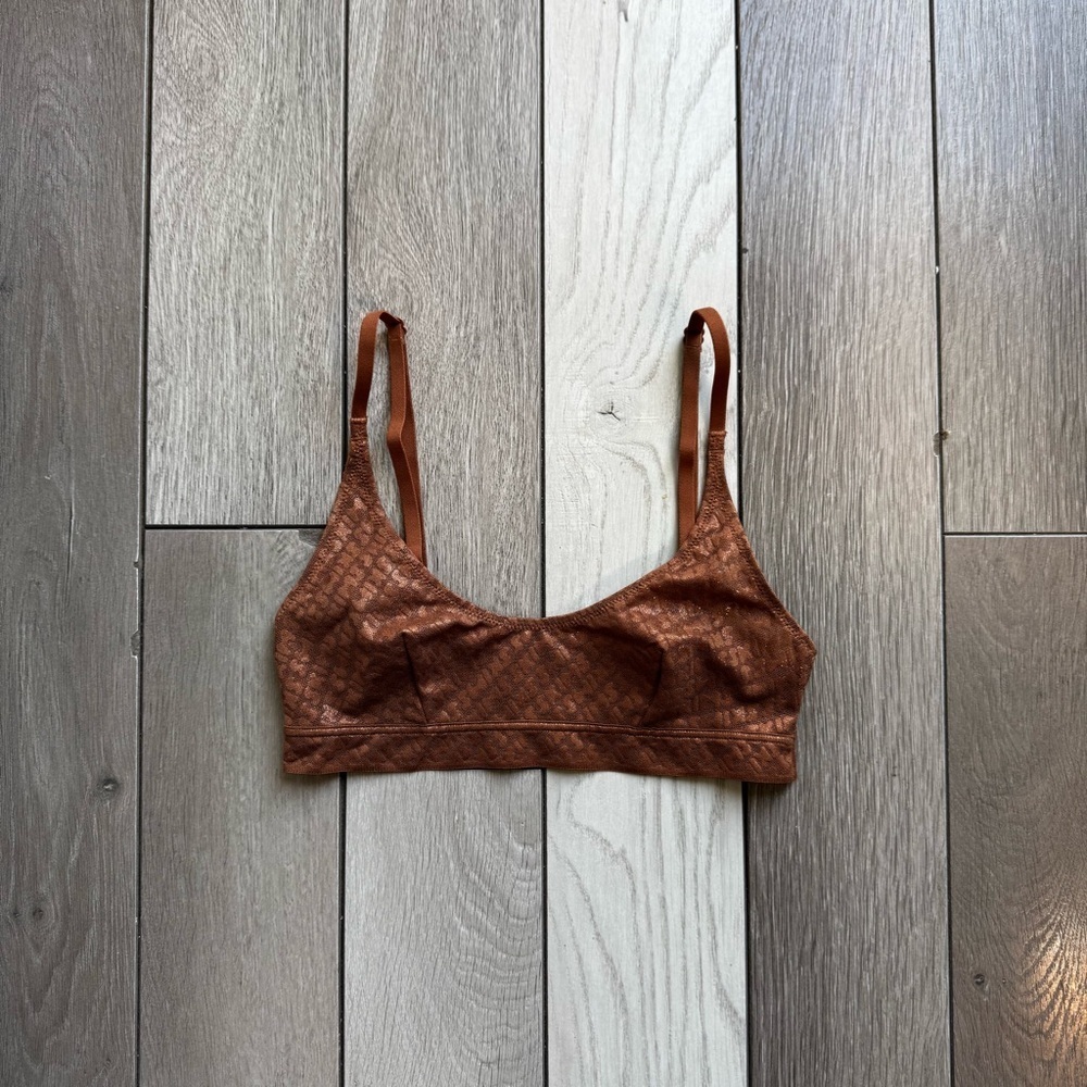 SKIMS Logo Brown Triangle Bralette | Size: XXS | Excellent Condition